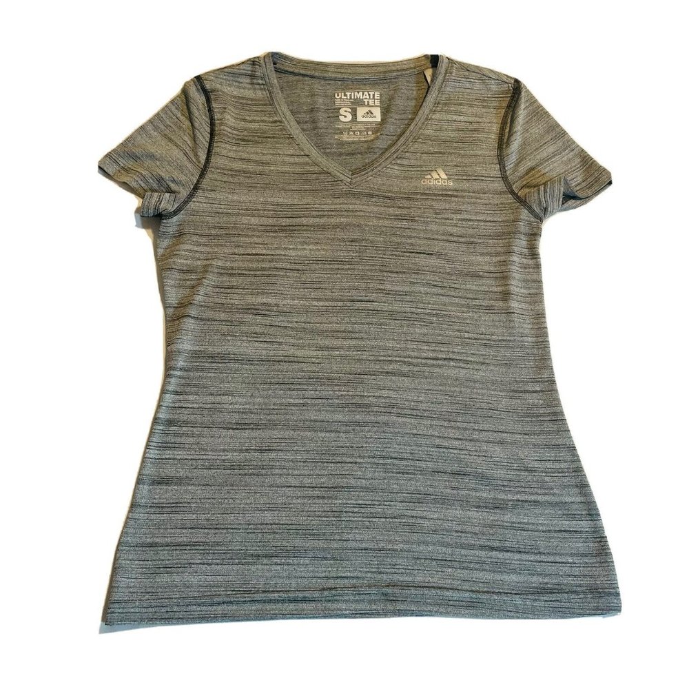 Adidas Ultimate Tee Size Small Heather Gray Women's Fitness Climalite Shirt